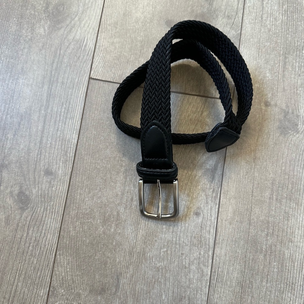 Vintage Boys Black Woven Braided Leather Belt Size Small “Jake” Engraved - Picture 11 of 14